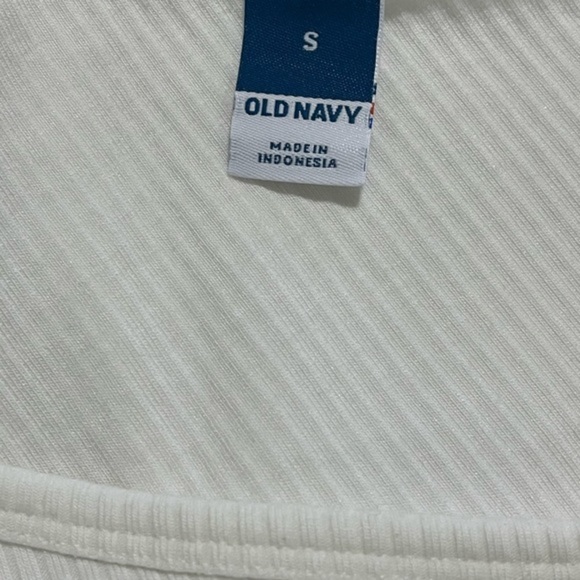 Old Navy, ribbed white, size small, asymmetrical top. - Picture 2 of 3
